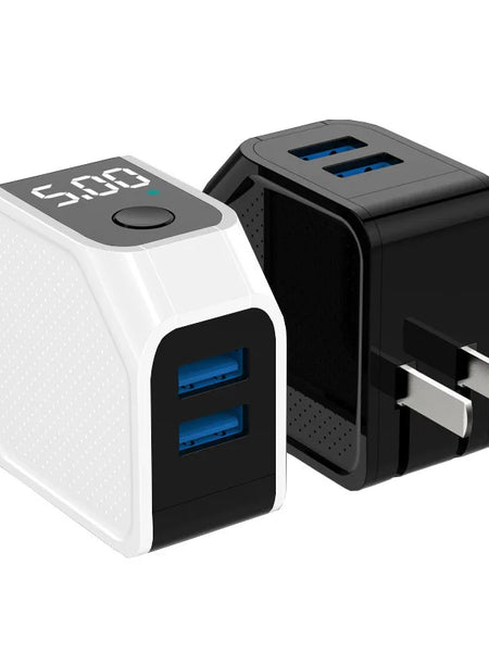 LED Display Intelligent Fast Charging Head Power Adapter Automatic Power-Off Dual USB Cell Phone Charger Quick fast charging