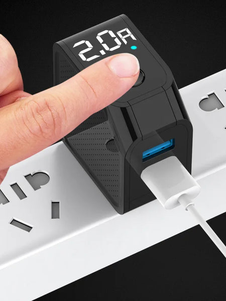 LED Display Intelligent Fast Charging Head Power Adapter Automatic Power-Off Dual USB Cell Phone Charger Quick fast charging
