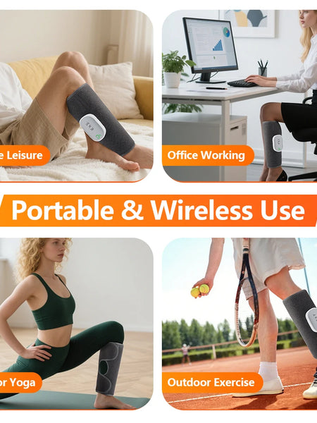 Electric 360° Air Pressure Calf Massager Wireless Leg Massage 4 Mode Airbag Compresstion Relax Foot Calf Muscle Relieve Fatigue