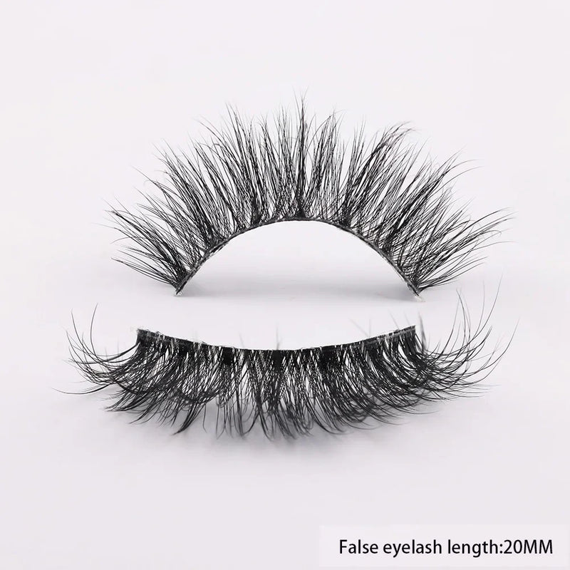 Clear Band Eyelashes Natural Fluffy 3D Mink Lashes D Curl  Volume Wispy False Eyelashes With Clear Band Soft  Reusable Lashes