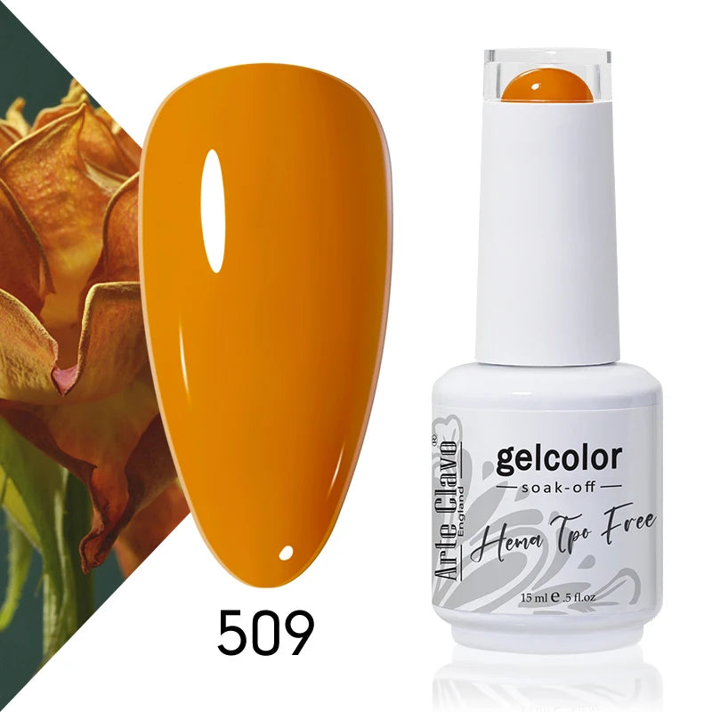 Arte Clavo Rose Red Color Series 15ml Gel Nail Polish Hot Sale Long Lasting Soak Off Varnish Hybrid Nail Art Top Bsae Maincure