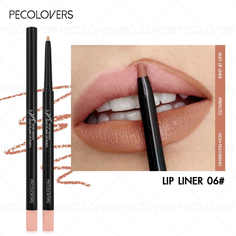 1PC Vibrant Colors Lipner Pen  Colorfast, Easy to Color, Waterproof, Lip Liner, Not Sticky, Lightness, Portable Travel Makeup