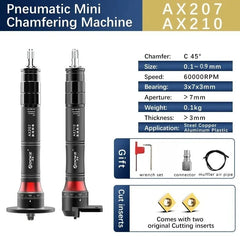 AX207 Mini Pneumatic Chamfering Machine — 45° Handheld Metal Deburring & Corner Chamfer Tool