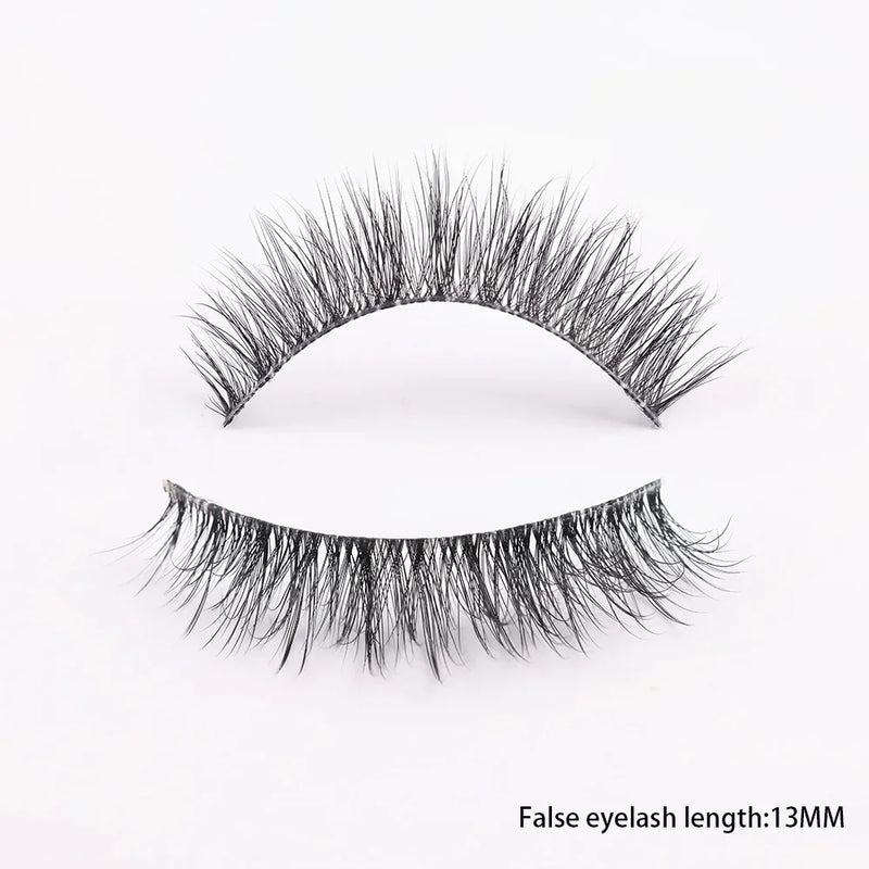 Clear Band Eyelashes Natural Fluffy 3D Mink Lashes D Curl  Volume Wispy False Eyelashes With Clear Band Soft  Reusable Lashes