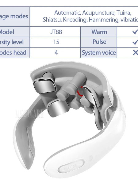Smart Back Neck Massager Electric TENS Pulse Cervical Muscle Massages Wireless Shoulder Health Care H99 H62 JT88 F6Device