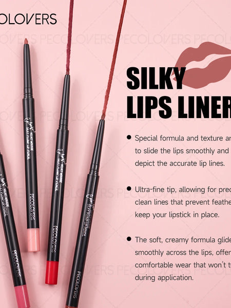 1PC Vibrant Colors Lipner Pen  Colorfast, Easy to Color, Waterproof, Lip Liner, Not Sticky, Lightness, Portable Travel Makeup