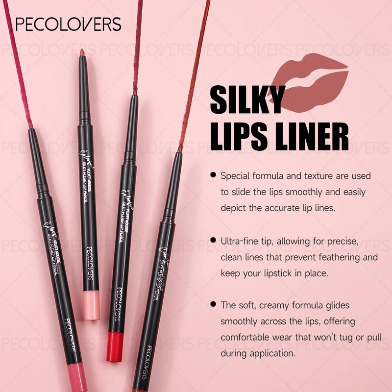 1PC Vibrant Colors Lipner Pen  Colorfast, Easy to Color, Waterproof, Lip Liner, Not Sticky, Lightness, Portable Travel Makeup