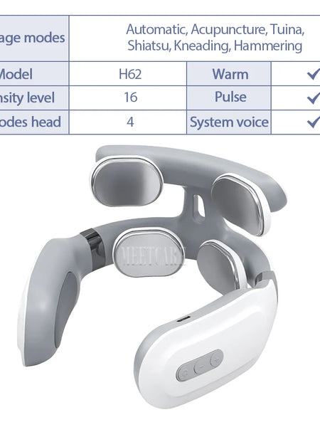 Smart Back Neck Massager Electric TENS Pulse Cervical Muscle Massages Wireless Shoulder Health Care H99 H62 JT88 F6Device