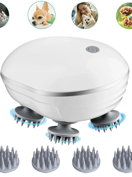 2-in-1 Electric Scalp Cleaner & Pet Massager – Deep Vibration Brush for Hair Wash & Pet Relaxation, Rechargeable & Easy to Clean
