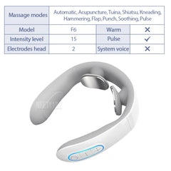 Smart Back Neck Massager Electric TENS Pulse Cervical Muscle Massages Wireless Shoulder Health Care H99 H62 JT88 F6Device