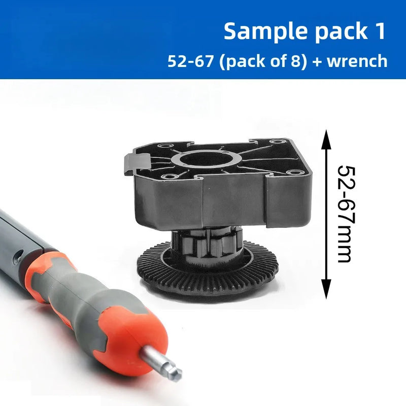 Byrne Cabinet Foot Leveling Tool Set — Adjustable Telescopic Wrench & Table Leg Support, 3 Sizes