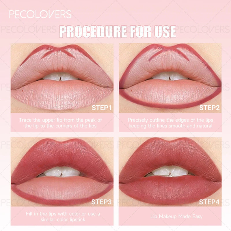 1PC Vibrant Colors Lipner Pen  Colorfast, Easy to Color, Waterproof, Lip Liner, Not Sticky, Lightness, Portable Travel Makeup