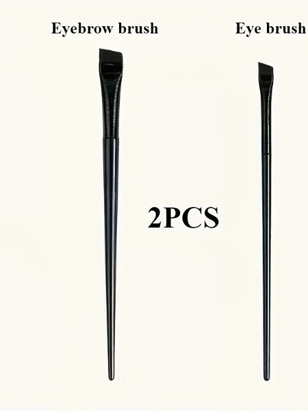 2pcs ultra-thin diagonal eyeliner brush set - fine diagonal eyeliner eyebrow brush, sickle ultra-thin diagonal flat angle,