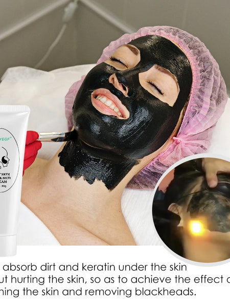 80g Black Mud Cream Face Mask for Skin Regeneration Facial Skin Care Deep Cleansing Carbon Laser Activated Nano Carbon Gel
