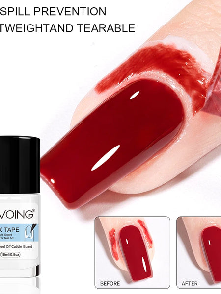15mlNail Peel Off Liquid Anti-Overflow Glue Edge Latex Tape, Nail milk pad Peel OffCuticle Guard Nails Finger Lacquer Protectors