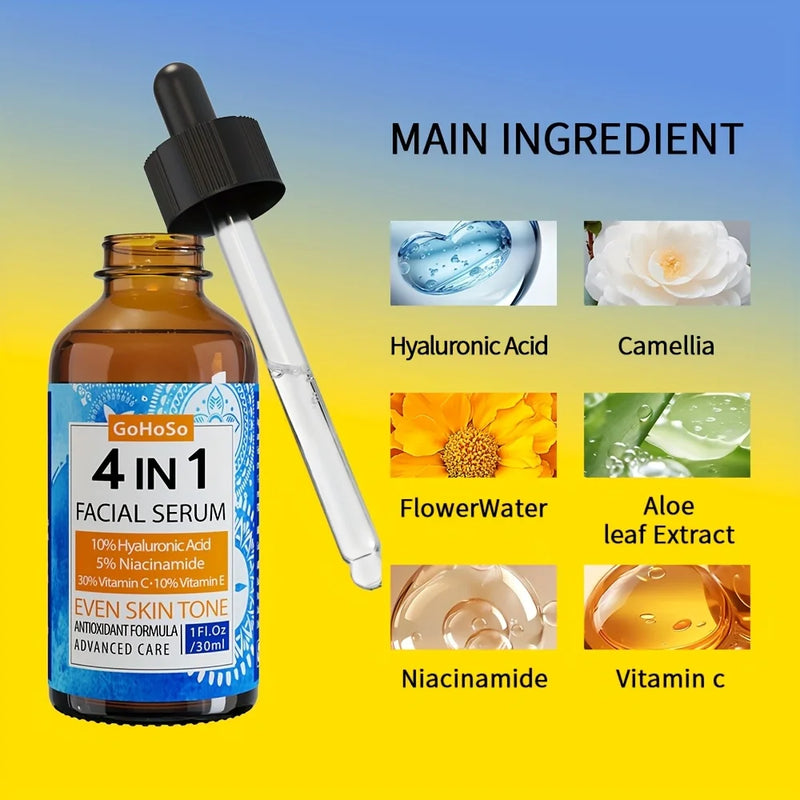 ENVISHA 4 In 1 Face Serum Hyaluronic Acid Niacinamide Vitamin Anti-Aging Anti-wrinkle Deep Moisturizing Firming Skin Care