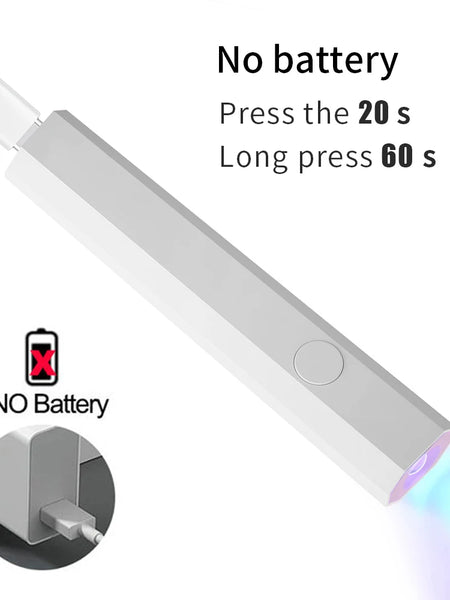 YIKOOLIN Mini Handheld UV Light Fast Gel Nail Drying Lamp for Home Salon Tools Professional Nail Phototherapy Flashlight Pen