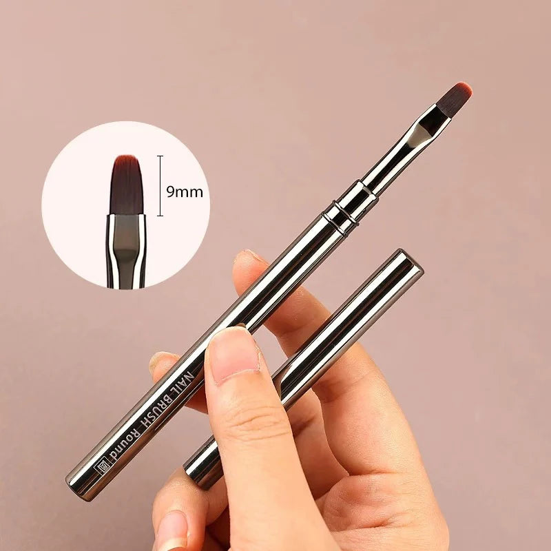 6/9/12/15/18mm Nail Art Liner Brush Metal Handle Painting Acrylic French Stripe Drawing Pen UV Gel Polish Nail Art Manicure Tool