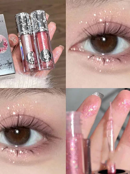 Liquid Eyeshadow Pearlescent Shimmer Long Lasting Monochrome Pearly Fine Sparkling Sequins Eye Shadow Highlighter Quick Drying