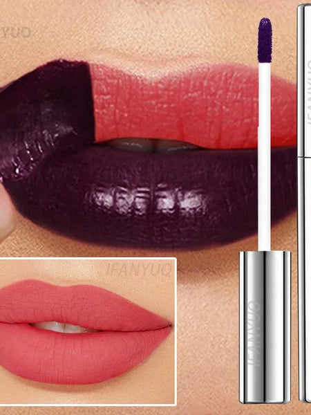 Silver Tube Peel Off Tattoo Lipgloss Waterproof Liquid Matte Lip Tint RosePink Tear-off Lip Stain Non Stick Cup Quick Dry Makeup