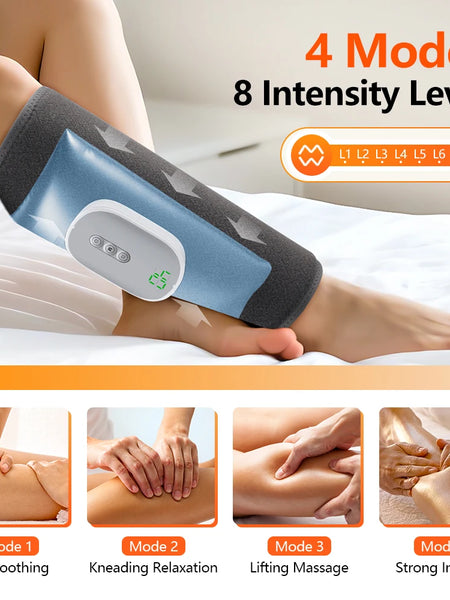 Electric 360° Air Pressure Calf Massager Wireless Leg Massage 4 Mode Airbag Compresstion Relax Foot Calf Muscle Relieve Fatigue