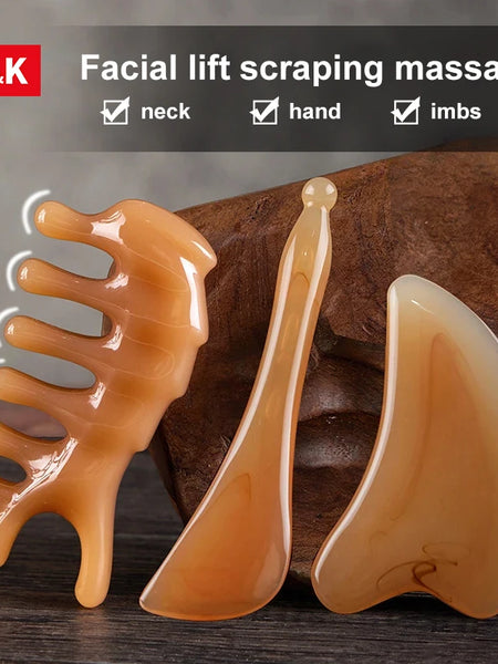 Skin Scraping Resin Guasha Massage Board Face Eye SPA Massager Plate For Neck Back Body Legs Hands Promote Blood Circulation