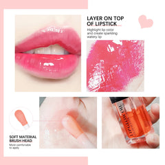 Crystal Jelly Moisturizing Lip Oil Plumping Lip Gloss Makeup Sexy Plump Lip Glow Oil Tinted Lip Plumper