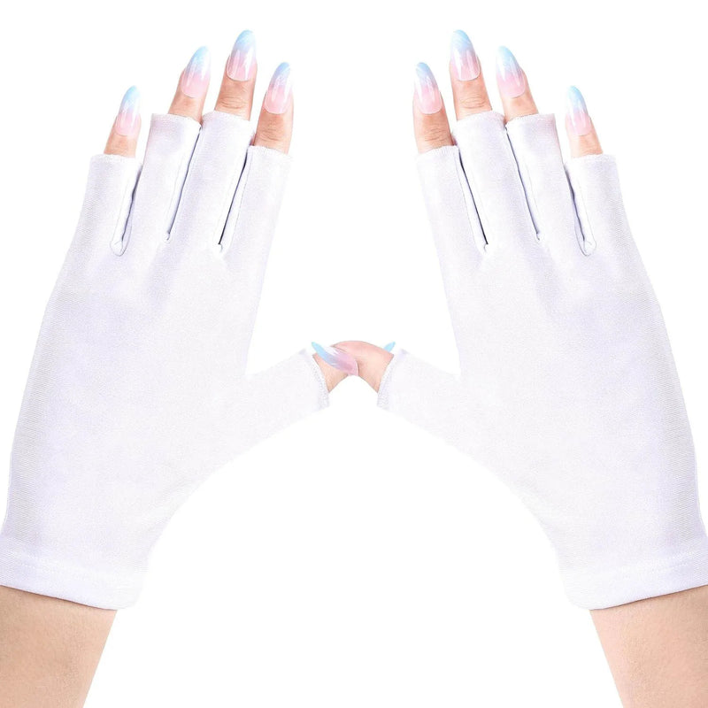 UV Gloves for Nail Lamp,Professional UPF50+ UV Protection Gloves for Manicures Nail Art,Fingerless Gloves That Shield Skin
