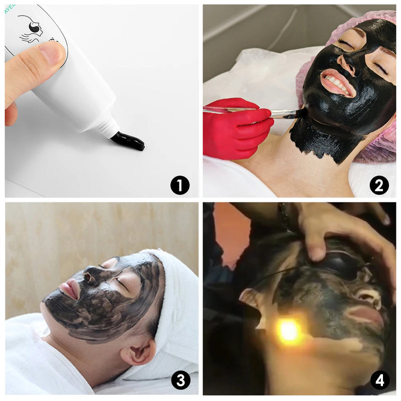 80g Black Mud Cream Face Mask for Skin Regeneration Facial Skin Care Deep Cleansing Carbon Laser Activated Nano Carbon Gel