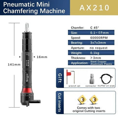 AX207 Mini Pneumatic Chamfering Machine — 45° Handheld Metal Deburring & Corner Chamfer Tool