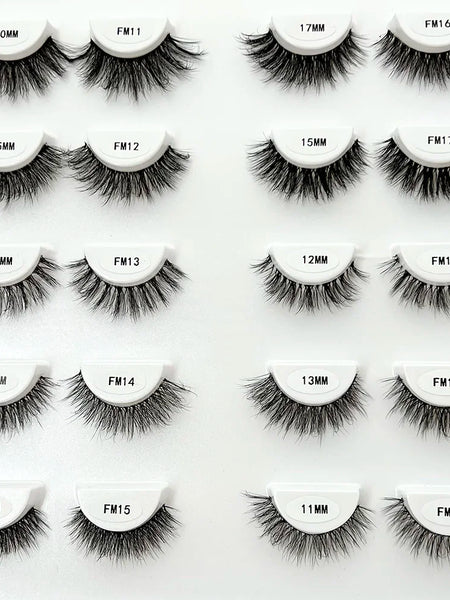 Clear Band Eyelashes Natural Fluffy 3D Mink Lashes D Curl  Volume Wispy False Eyelashes With Clear Band Soft  Reusable Lashes