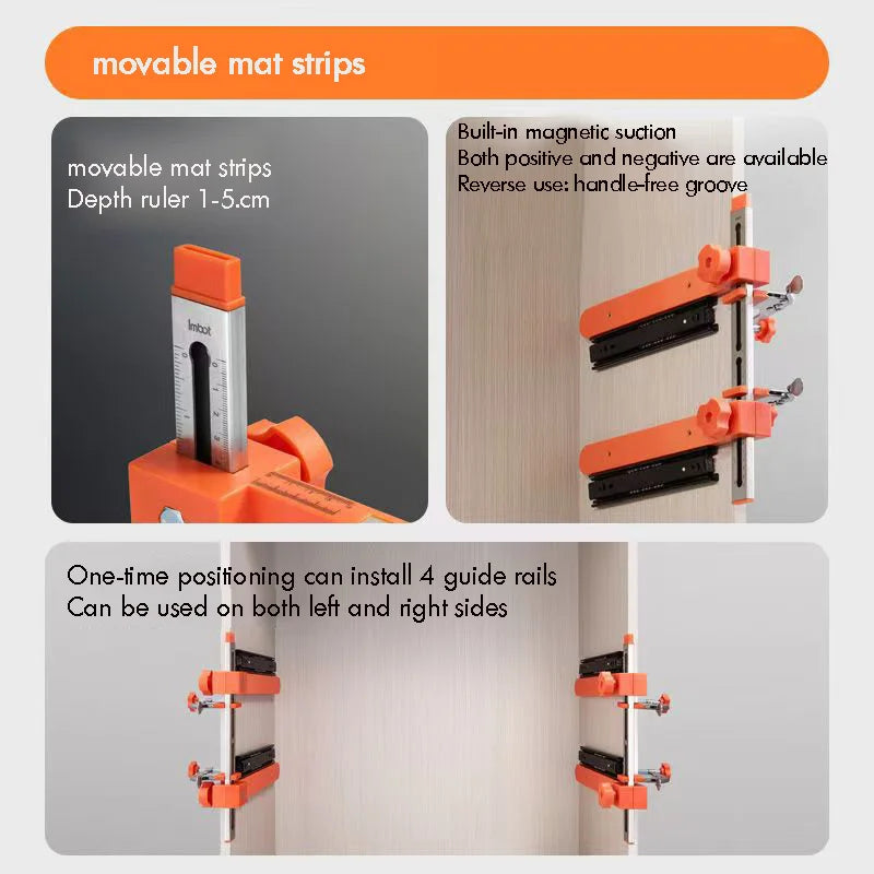 Drawer Slideway Track Installation Aid — Fast Retaining Clip Tool for Cupboard & Cabinet Drawer Fitting