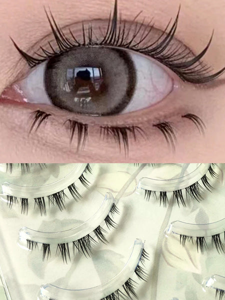 5 Pairs Thick Lower Eyelashes Clear Band Under Eye Lashes Soft Lower Eyelash Handmade Manga Bottom Lashes Makeup Tools