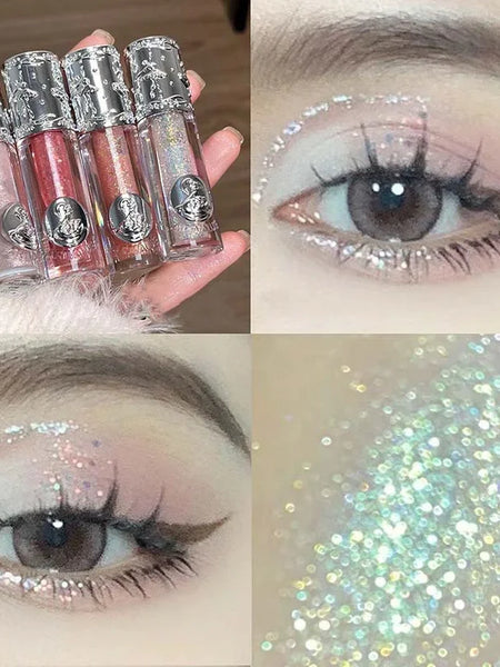 Liquid Eyeshadow Pearlescent Shimmer Long Lasting Monochrome Pearly Fine Sparkling Sequins Eye Shadow Highlighter Quick Drying