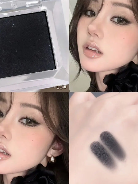 Monochrome Matte White Eyeshadow Makeup Waterproof Lasting Smoky Black Eye Makeup Natural Brighten Eyeshadow Highlighter Palette