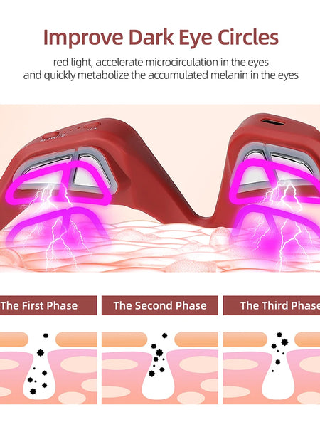 Red Eye Massager Under-Eye Glasses Massager Relieves Eye Fatigue Eyes Massage Glasses Eye Fatigue Relief Massager