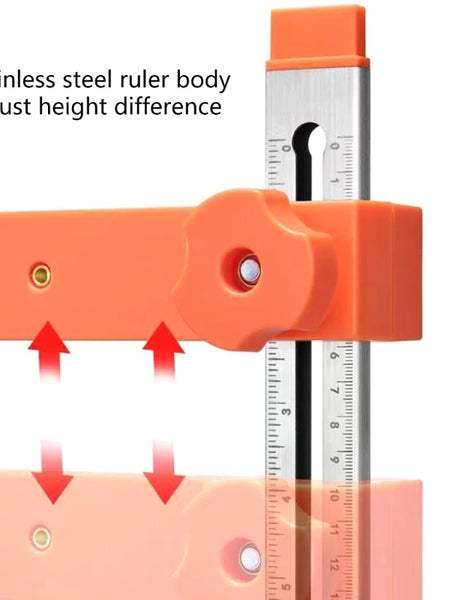 Drawer Slide Installation Jig — Adjustable Toggle Clamp Cabinet Hardware Jig with Scale Markings