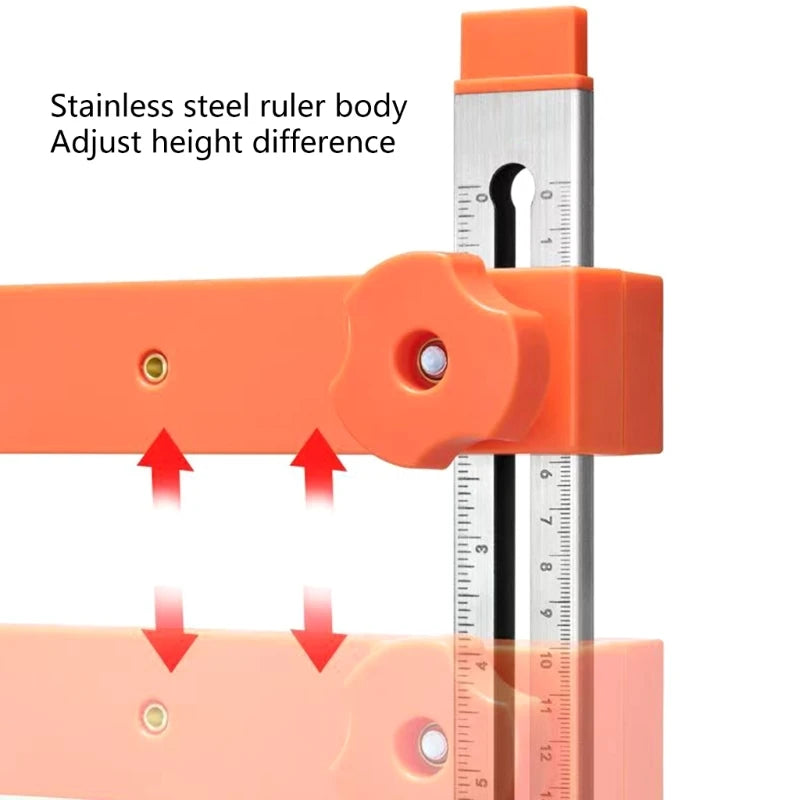Drawer Slide Installation Jig — Adjustable Toggle Clamp Cabinet Hardware Jig with Scale Markings
