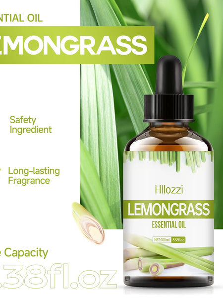 Lemongrass essential oil is suitable for various uses, fresh scent, humidifiers, candles, burners, aromatherapy