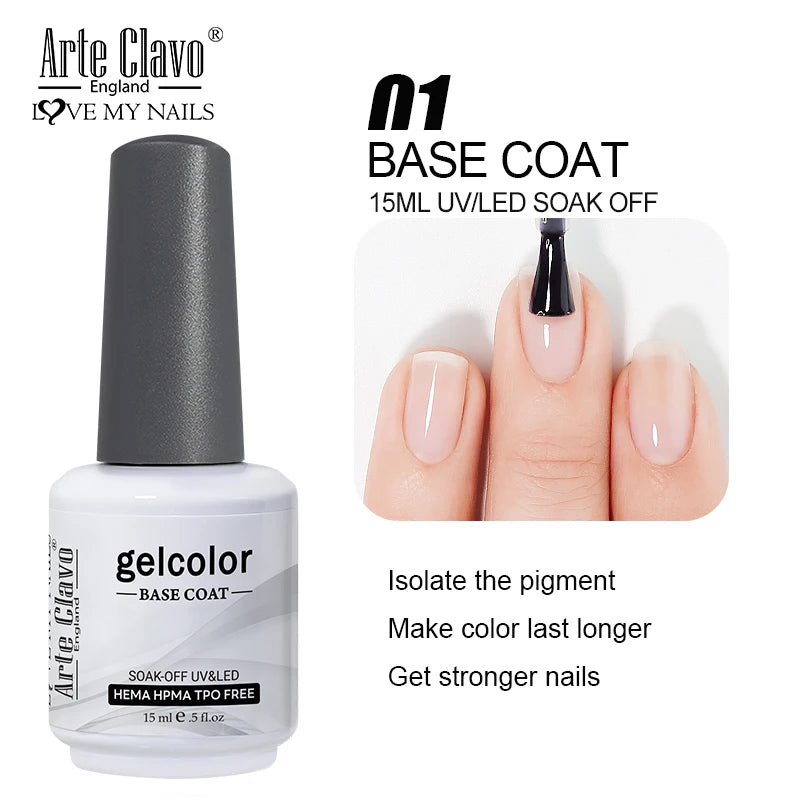 Arte Clavo Rose Red Color Series 15ml Gel Nail Polish Hot Sale Long Lasting Soak Off Varnish Hybrid Nail Art Top Bsae Maincure