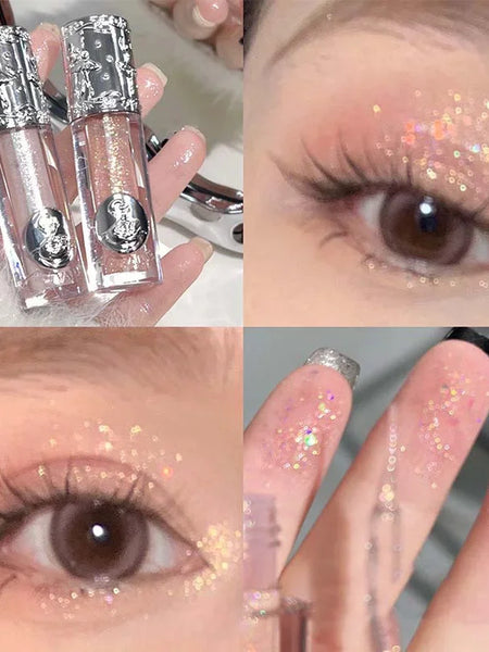 Liquid Eyeshadow Pearlescent Shimmer Long Lasting Monochrome Pearly Fine Sparkling Sequins Eye Shadow Highlighter Quick Drying