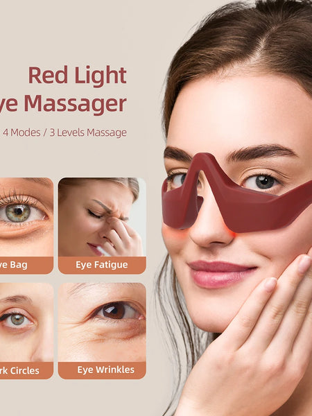 Red Eye Massager Under-Eye Glasses Massager Relieves Eye Fatigue Eyes Massage Glasses Eye Fatigue Relief Massager