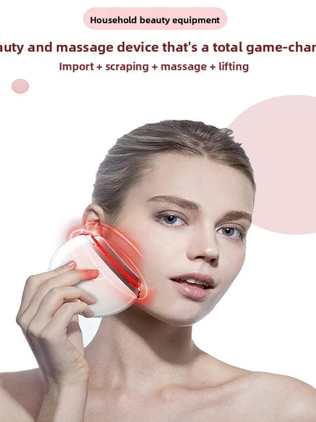 Face Skin Care Machine Electric Scraping Instrument Neck Face Lift EMS Micro Current Vibration Heating Household Beauty Device