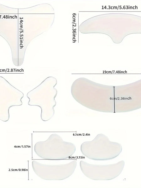 Reusable Silicone Face Neck Forehead Wrinkle Patches Anti-Wrinkle Facial Patches for Fine Line Overnight Use Smoother Appearance