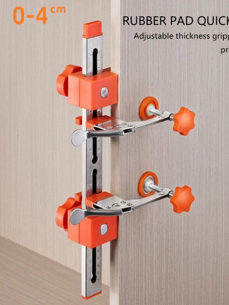Drawer Slide Installation Jig — Adjustable Toggle Clamp Cabinet Hardware Jig with Scale Markings