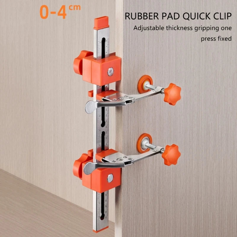 Drawer Slide Installation Jig — Adjustable Toggle Clamp Cabinet Hardware Jig with Scale Markings