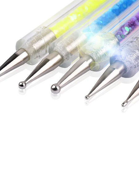 5Pcs Nails Art Dotting Pen Nails Brushes For Nails Art Accessories Tools Kits Nail Supplies For Professionals Manicure Set