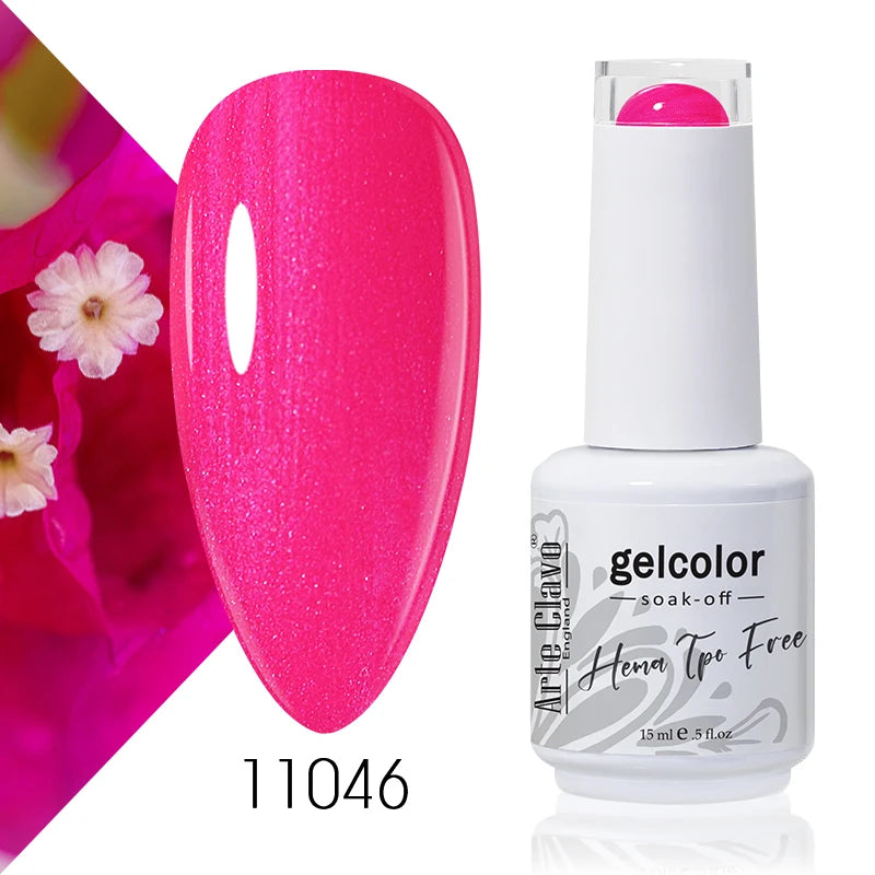Arte Clavo Rose Red Color Series 15ml Gel Nail Polish Hot Sale Long Lasting Soak Off Varnish Hybrid Nail Art Top Bsae Maincure