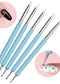 5pcs Pink Sculpture Dotting Pen Nail Art Silicone Brush Double-Head Carving Painting Modeling Sculpting Tool for Decal Embossing