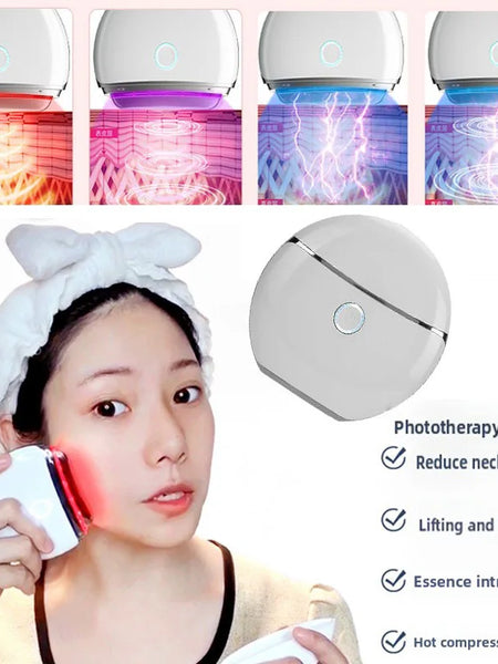 Face Skin Care Machine Electric Scraping Instrument Neck Face Lift EMS Micro Current Vibration Heating Household Beauty Device